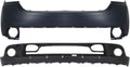 Front Bumper Cover Set of 2 Primed Plastic with Fog Light Holes F4474