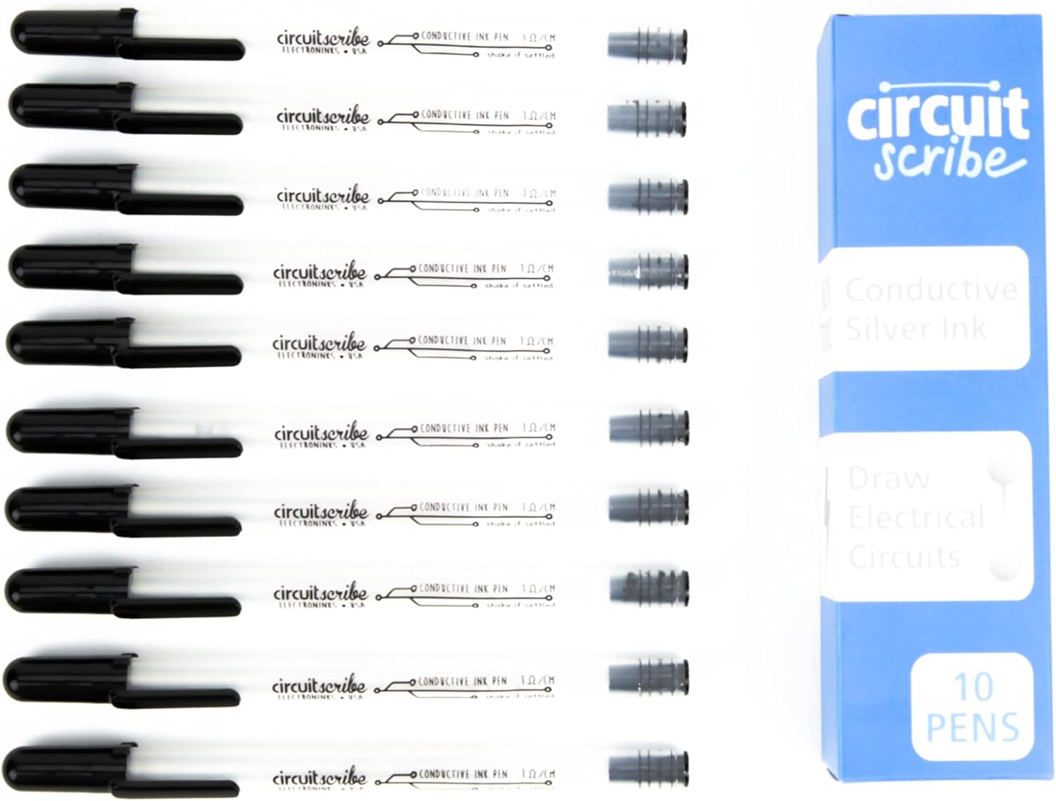 Non-Toxic Conductive Ink Pen Kit, 10-Pack J1631