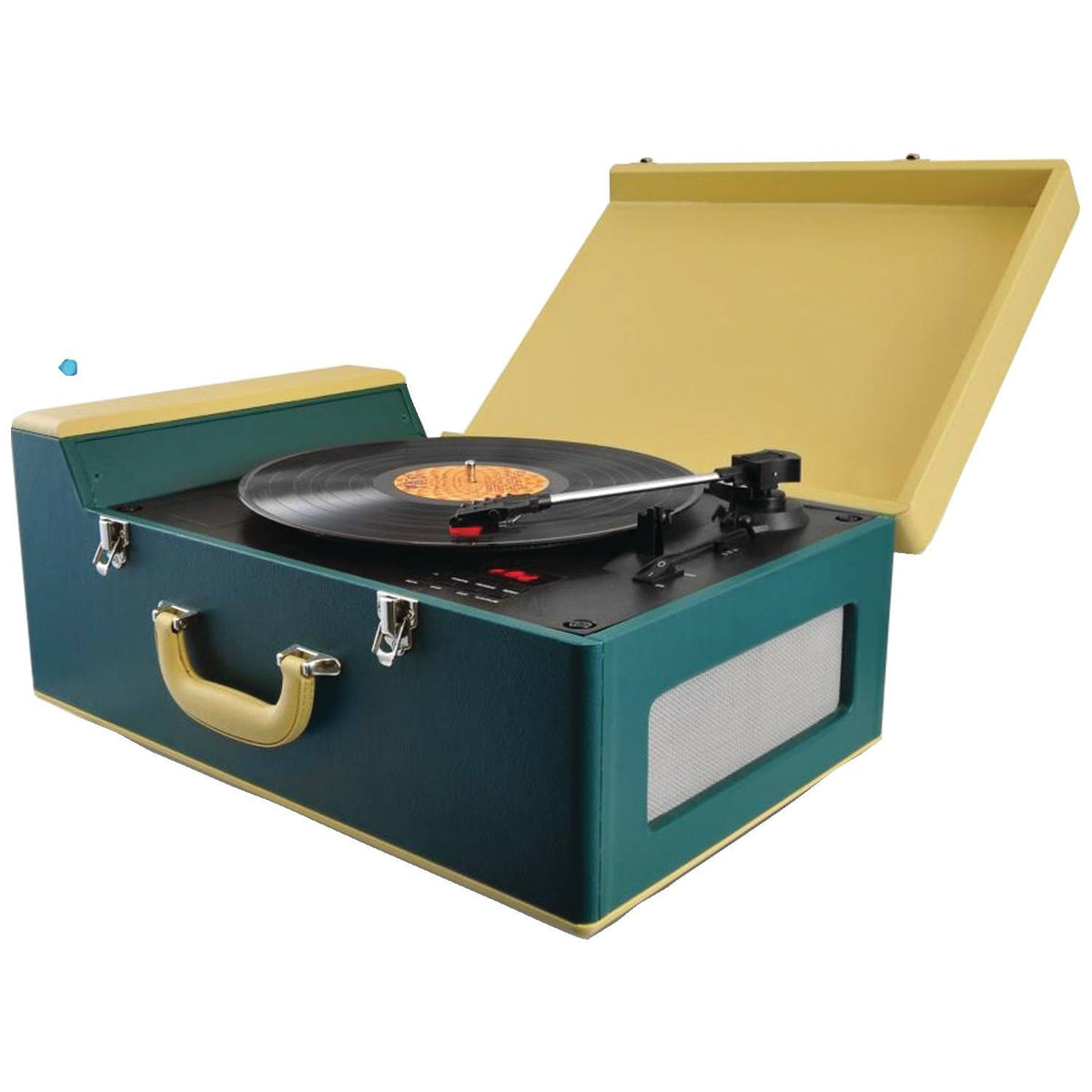 Bluetooth Vintage Suitcase-Style Turntable Speaker System with CD Player H708