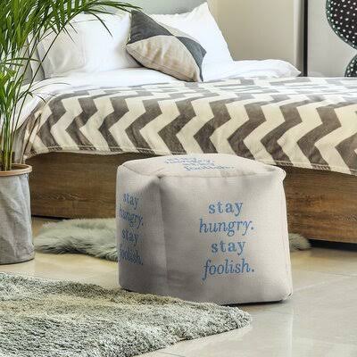 White/Blue Cube Ottoman F7991