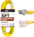 50 Foot 14/3 SJTW Heavy Duty Yellow Extension Cord with 3 Prong Grounded Plug J372947