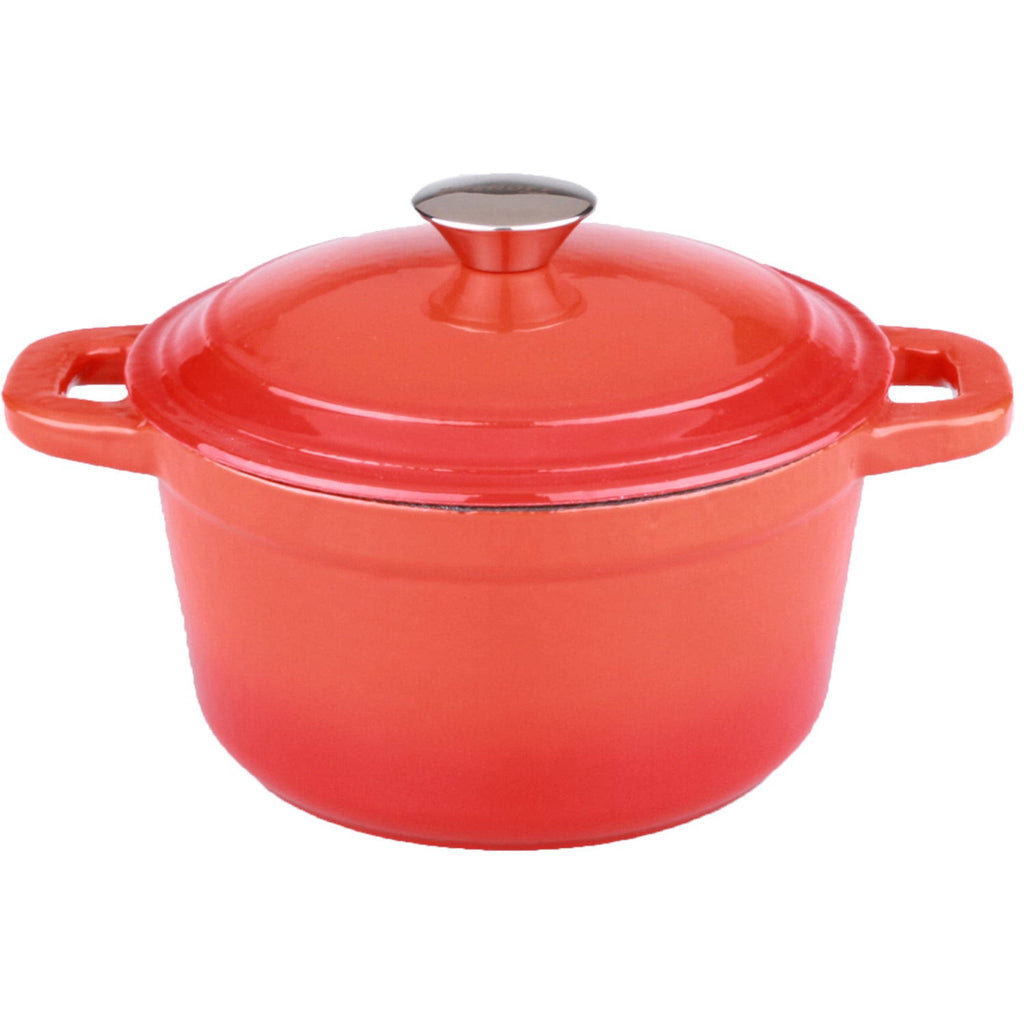 Orange 7 qt Cast Iron Covered Casserole A8404