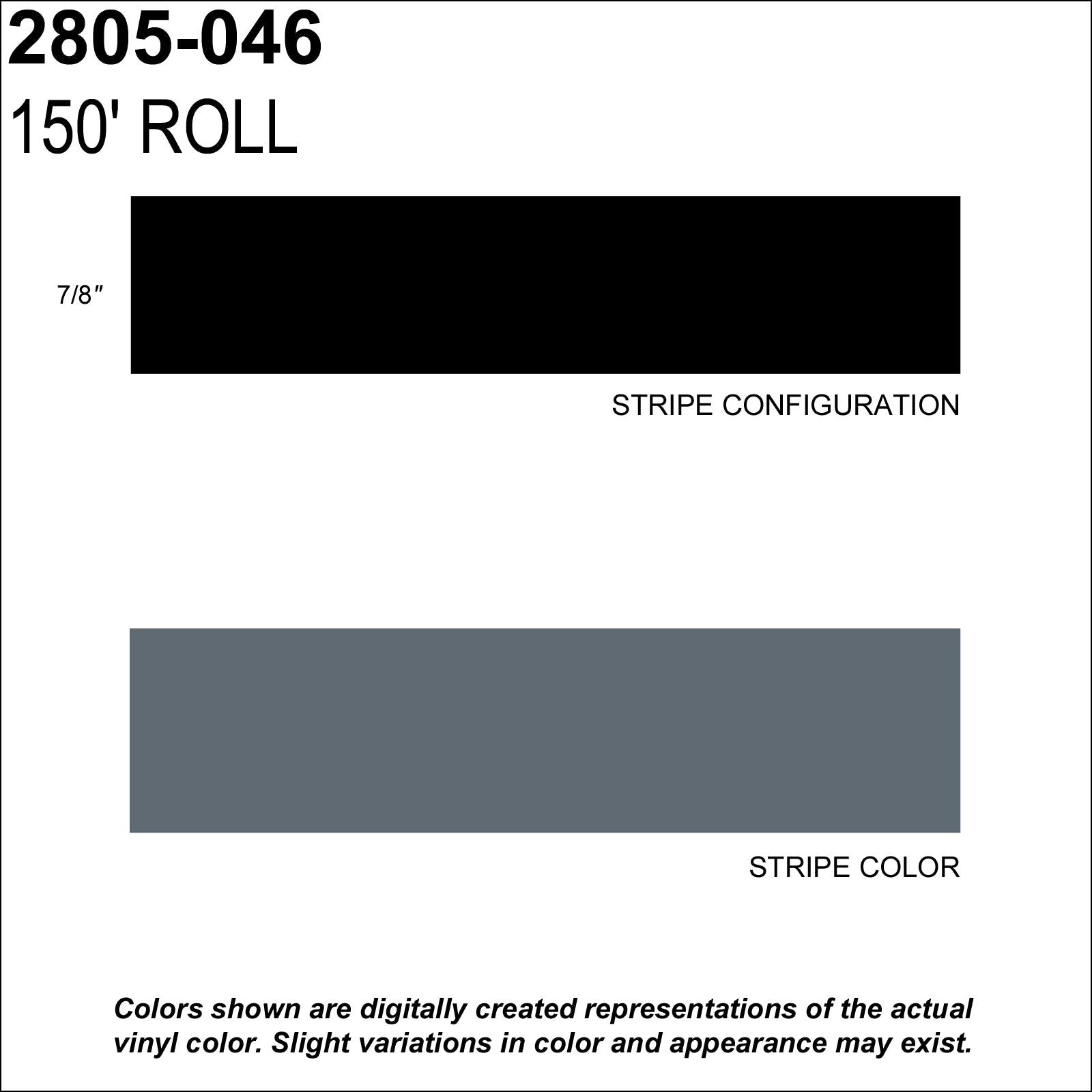 Light Charcoal Metallic Striping Tape, 7/8 in x 150 ft C283