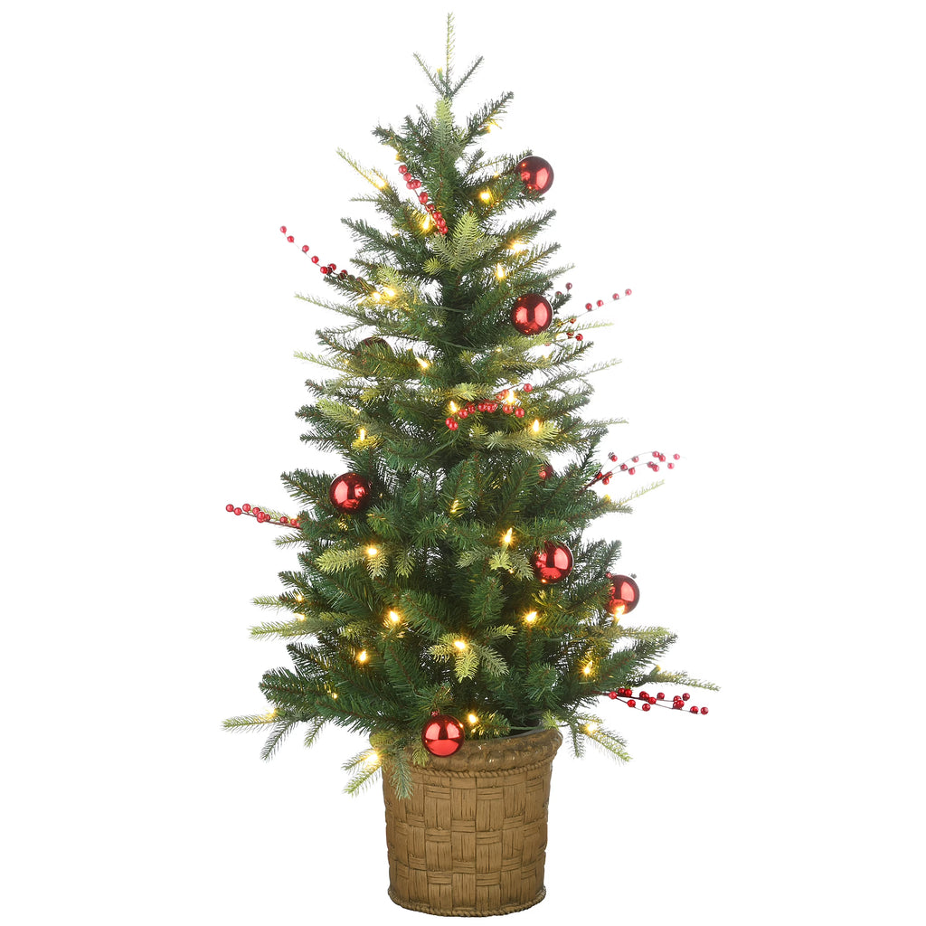 Pre-Lit Artificial Christmas Entrance Tree with Warm White LED Lights, 4 ft Z294157