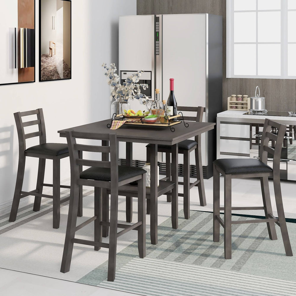 5pcs Counter Height Dining Set with Padded Chairs P398788