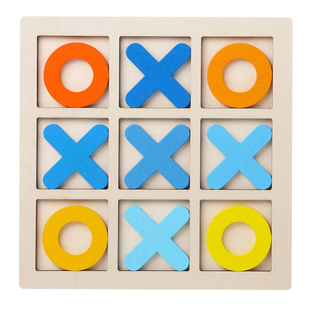 Tic Tac Toe Board Puzzle Game Educational Toys XO Table Toy yellow S53092