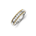14k Two-Tone Gold Real Diamond Men's Ring J541022
