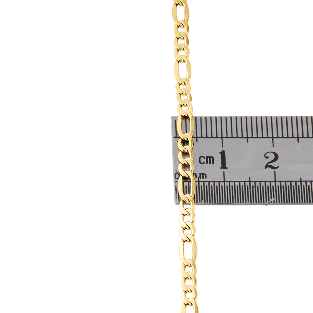 14K Yellow Gold Figaro Link Chain Necklace 24 Inch G6333