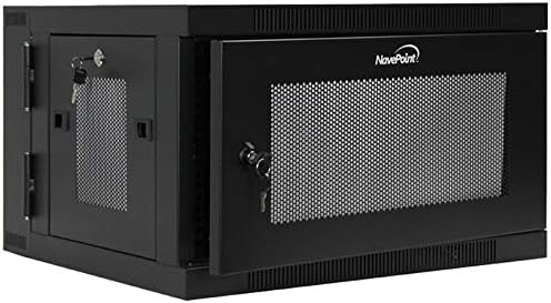 6U Wall-Mount Network Cabinet Enclosure, 450mm Depth, Hinged Back, Swing Gate Server Cabinet, Locks, Pre-Assembled, Perforated Front Door, Cable Management E91397