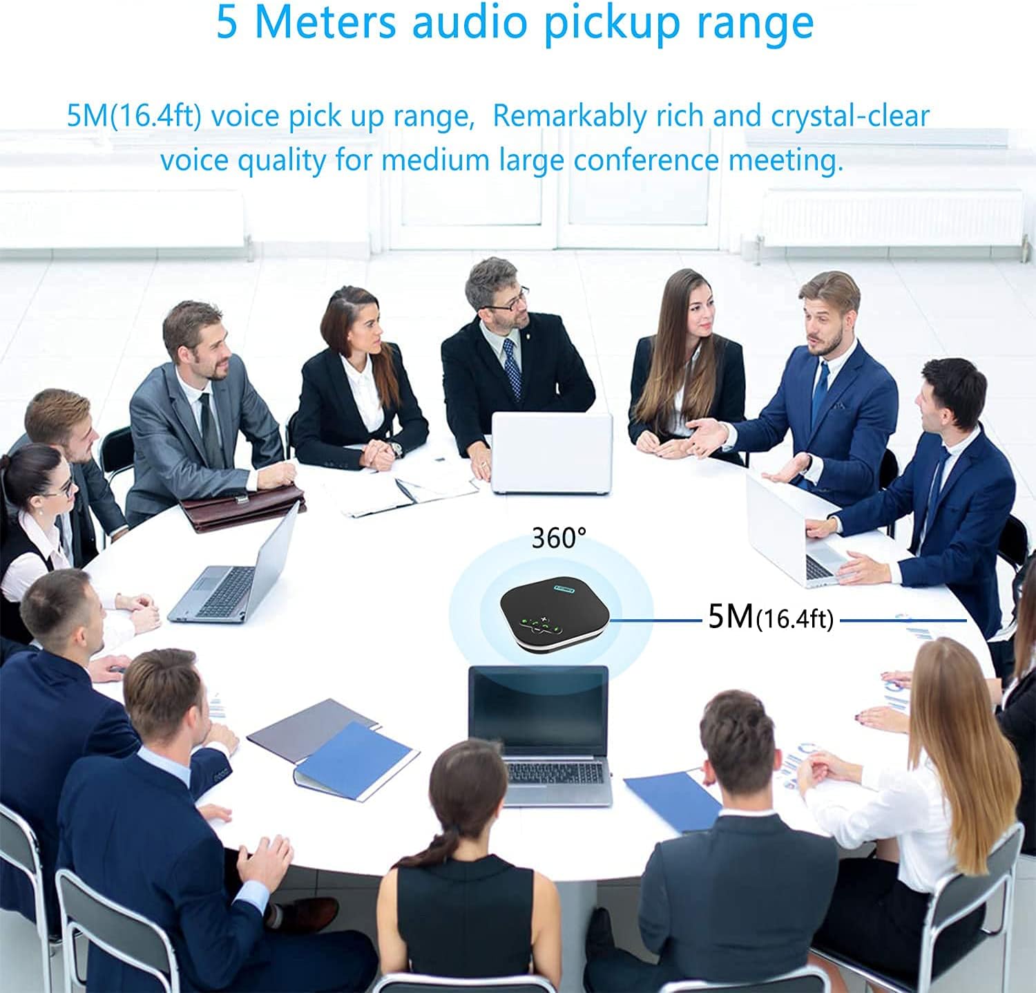 Wireless Conference Speaker with 4 Mics for 10-12 People C638