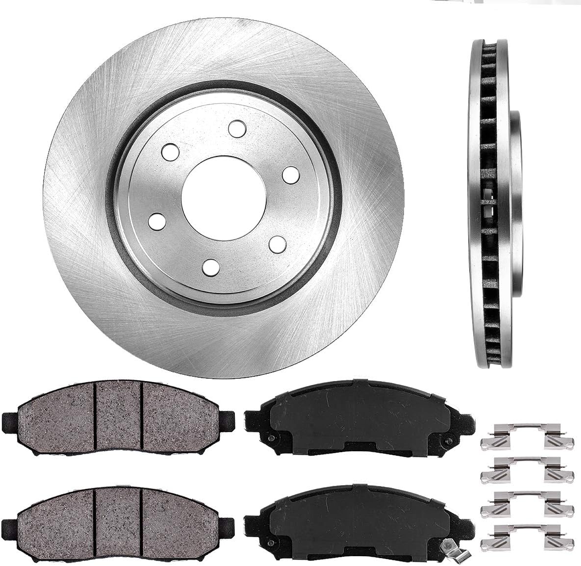 6 Lug Brake Disc Rotors with Ceramic Brake Pads A6233