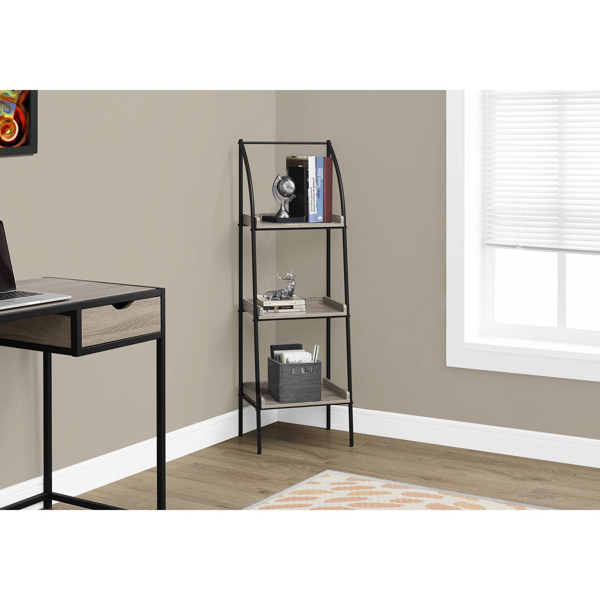Dark Taupe Black Metal Bookcase H583850