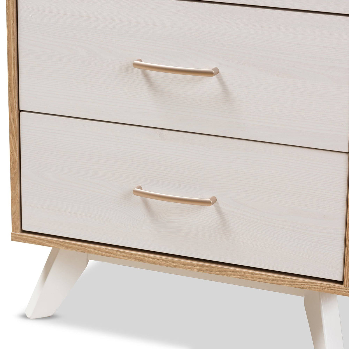 Natural Oak and Whitewashed Wood 4-Drawer Chest F778067