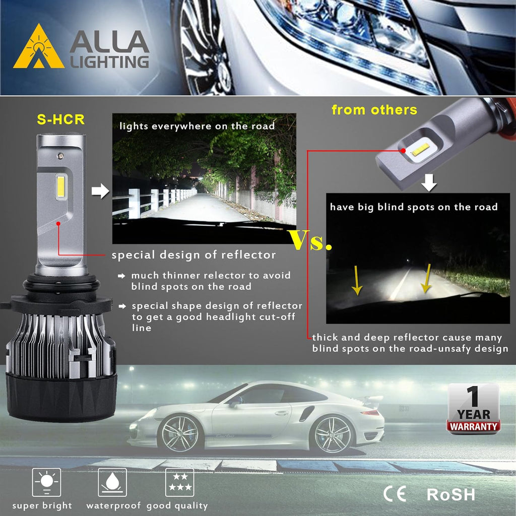 9005 9006 LED Bulbs Combo 6000K ~ 6500K Xenon White (4 Packs, 2 Sets) P252