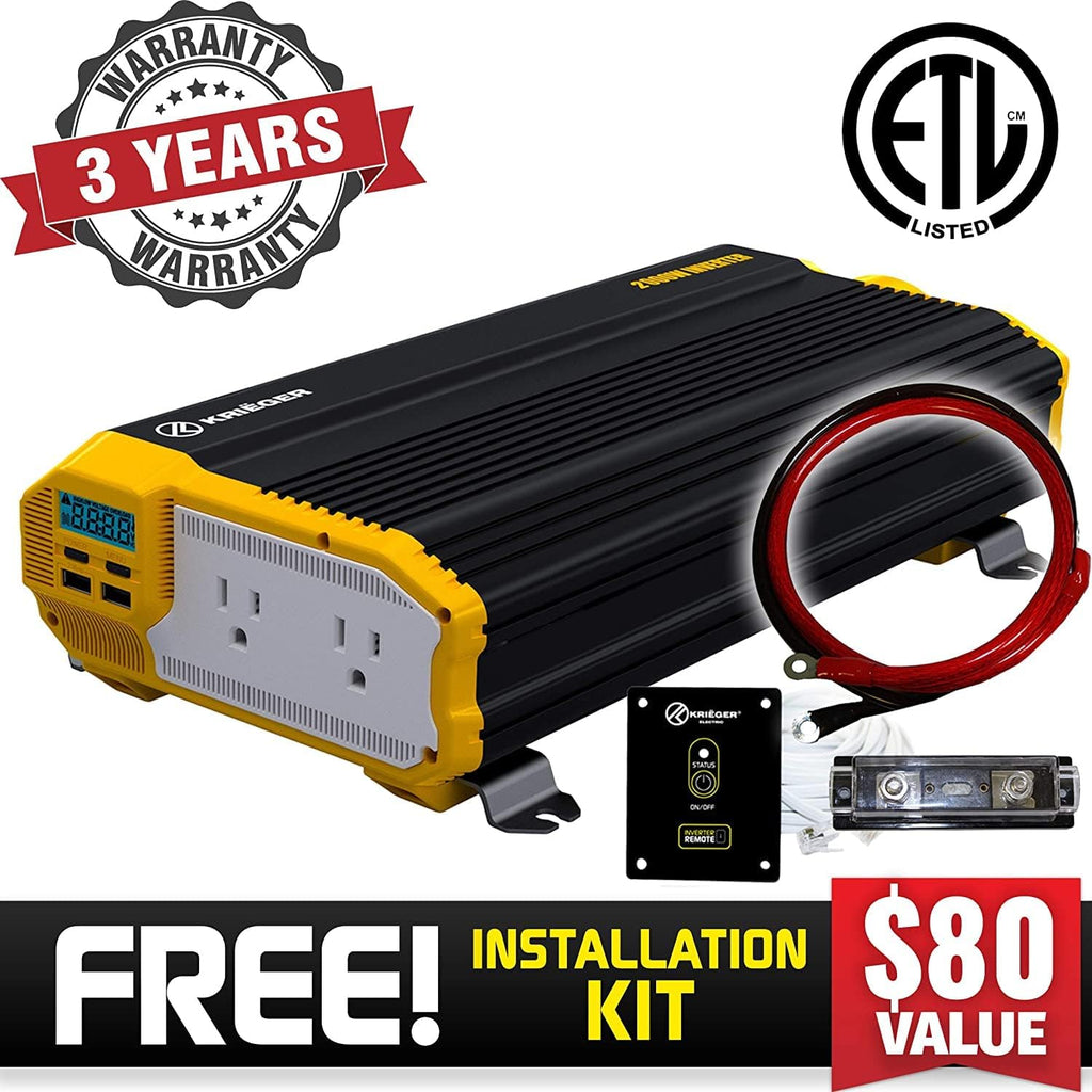 2000 Watts Modified Sine Wave Power Inverter with Dual AC Outlets V891