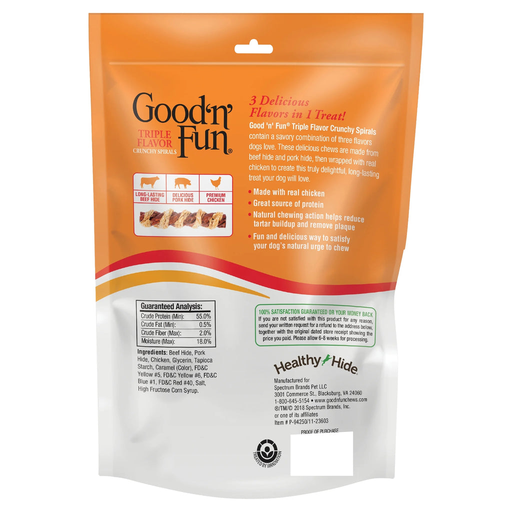 Triple Flavor Crunchy Spirals Dog Snack, 3 count, 4.2 oz C673