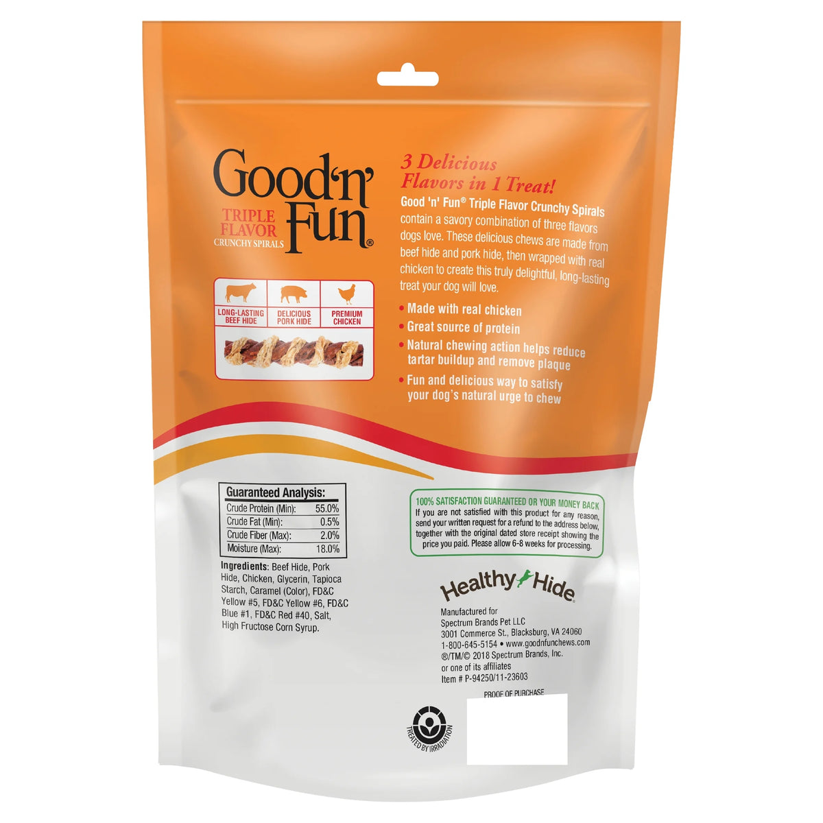 Triple Flavor Crunchy Spirals Dog Snack, 3 count, 4.2 oz C673