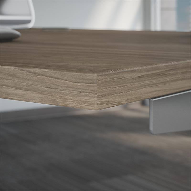 Electric Height Adjustable Standing Desk in Modern Hickory Y35664