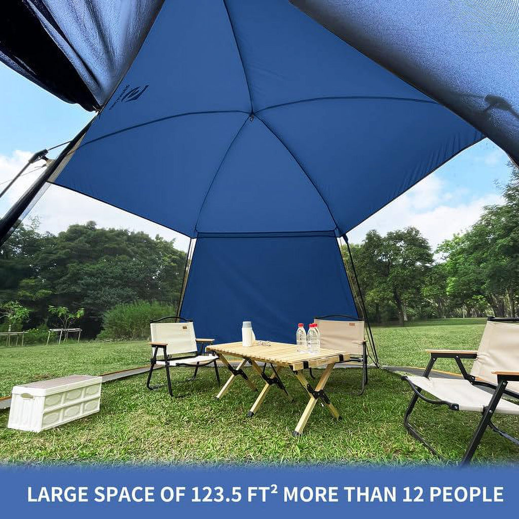 Navy Blue 13.5x13 Ft Mosquito Tent Gazebo with Sidewall T662747