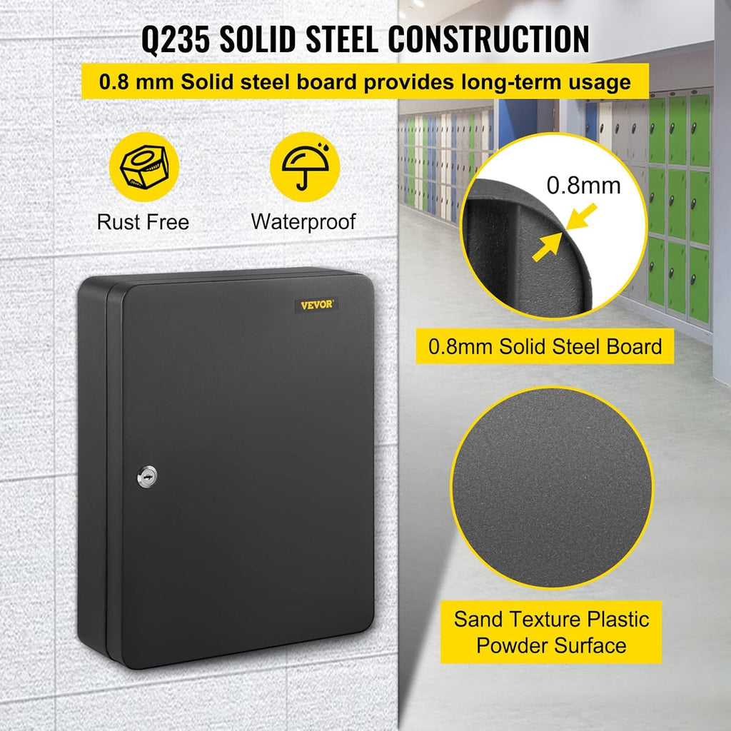 Black Wall Mounted Steel Key Cabinet (240 Positions) N8170