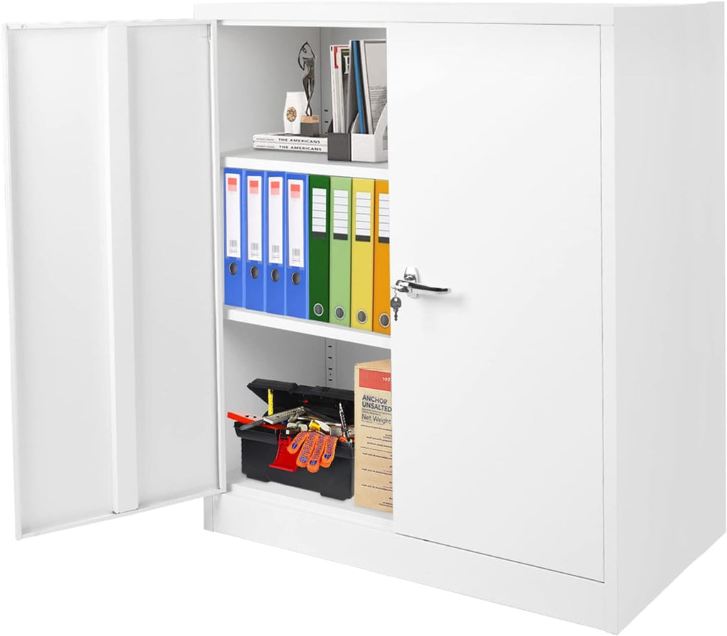 Locking Metal Cabinet with 2 Doors, 4 Adjustable Shelves, 72" U357