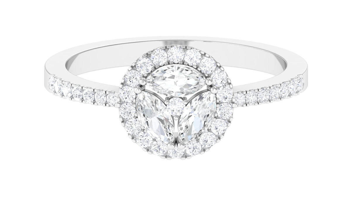 925 Sterling Silver Moissanite Engagement Ring B115790