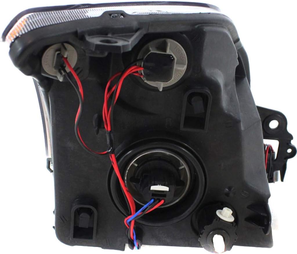 Headlight Assembly Driver Side with Bulbs Black Housing X1084