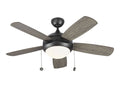 Aged Pewter Finish 5-Blade Ceiling Fan with Light Kit F4992