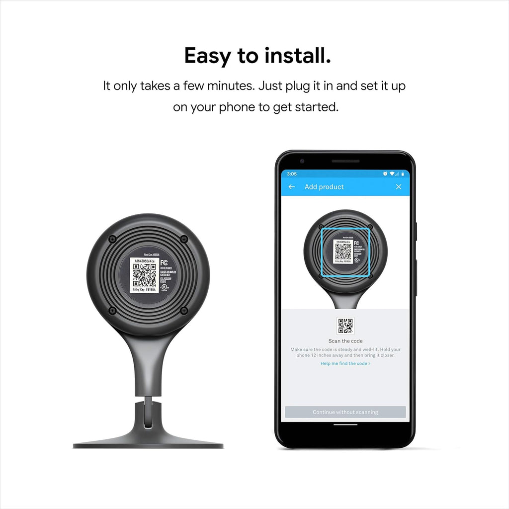 Google Nest Cam Indoor 3 Pack Wired Indoor Camera with Night Vision P677