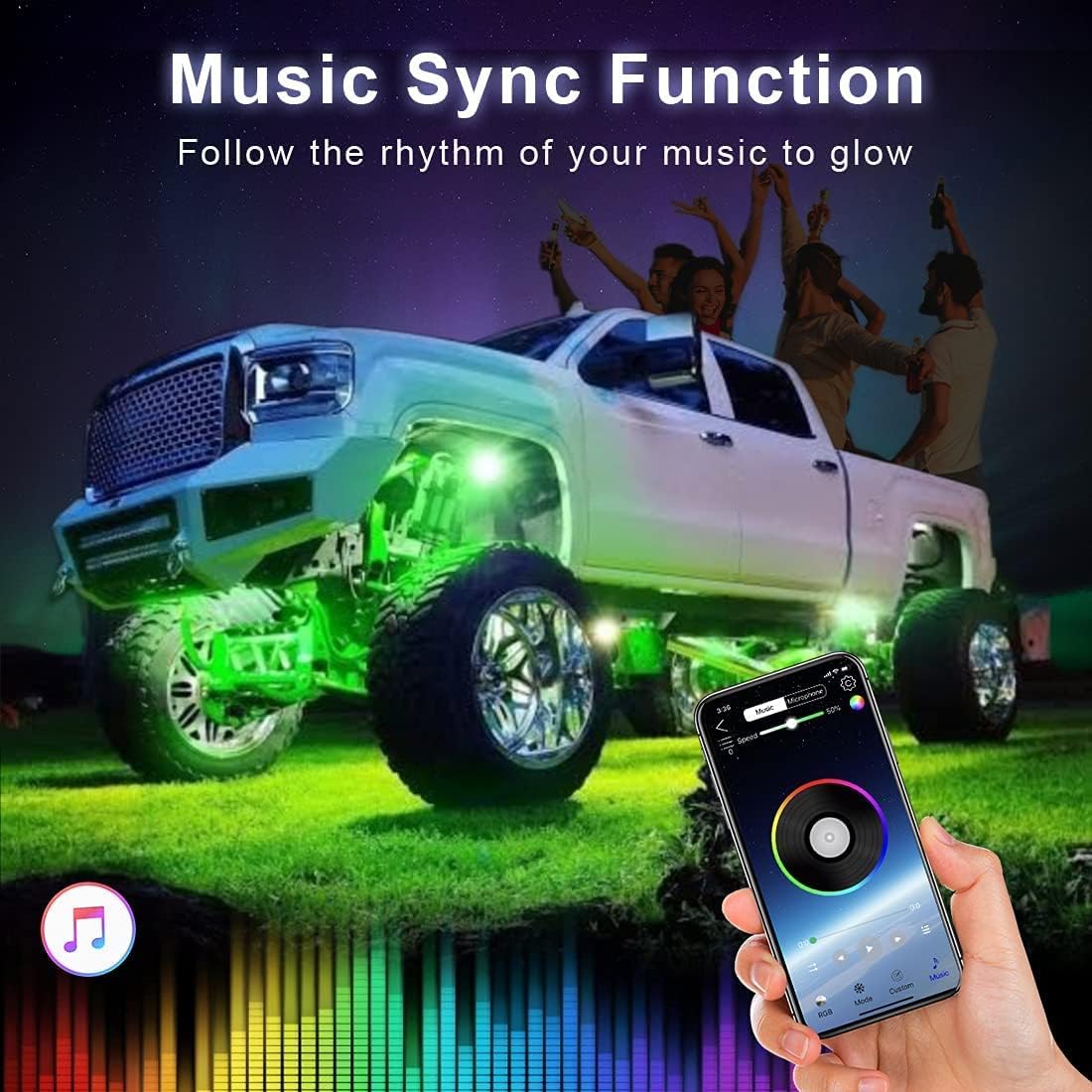 RGB LED Rock Lights Waterproof Car Neon Light Kit 10 Pods G48943