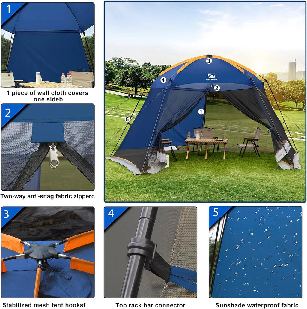 Navy Blue 13.5x13 Ft Mosquito Tent Gazebo with Sidewall T662747
