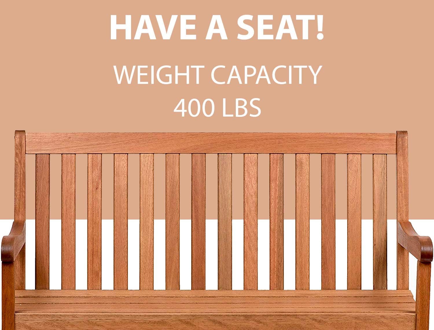 Light Brown Eucalyptus Wood Patio Bench V9290