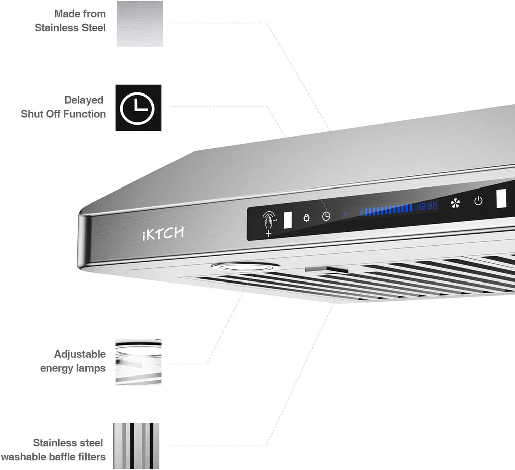 36 Inch Under Cabinet Range Hood with 900-CFM Stainless Steel A9897