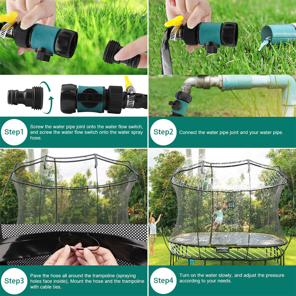 39ft Trampoline Sprinkler Water Spray Outdoor Game C293