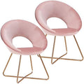 Velvet Accent Arm Chairs with Golden Metal Frame Legs Set of 2 Z989999
