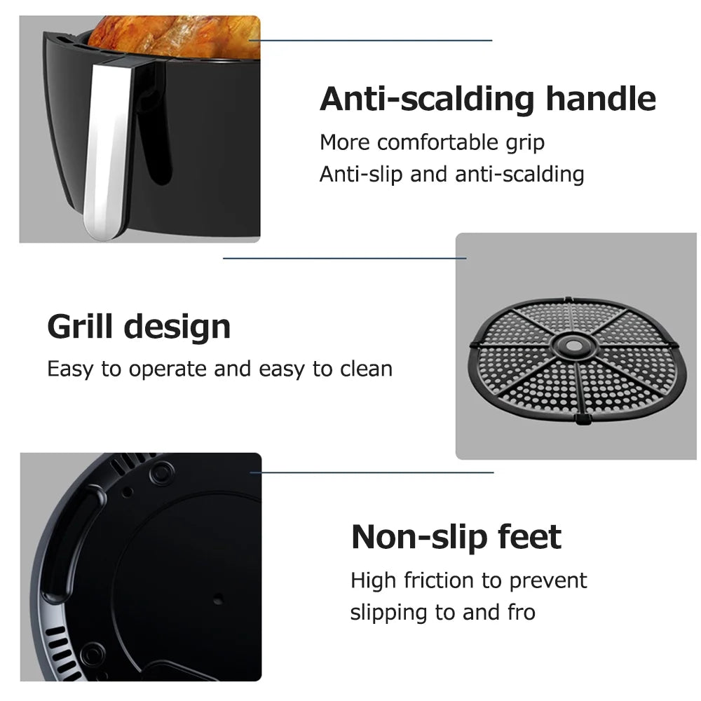 Black 6.3 Quart Smart Touch Screen Air Fryer X41021