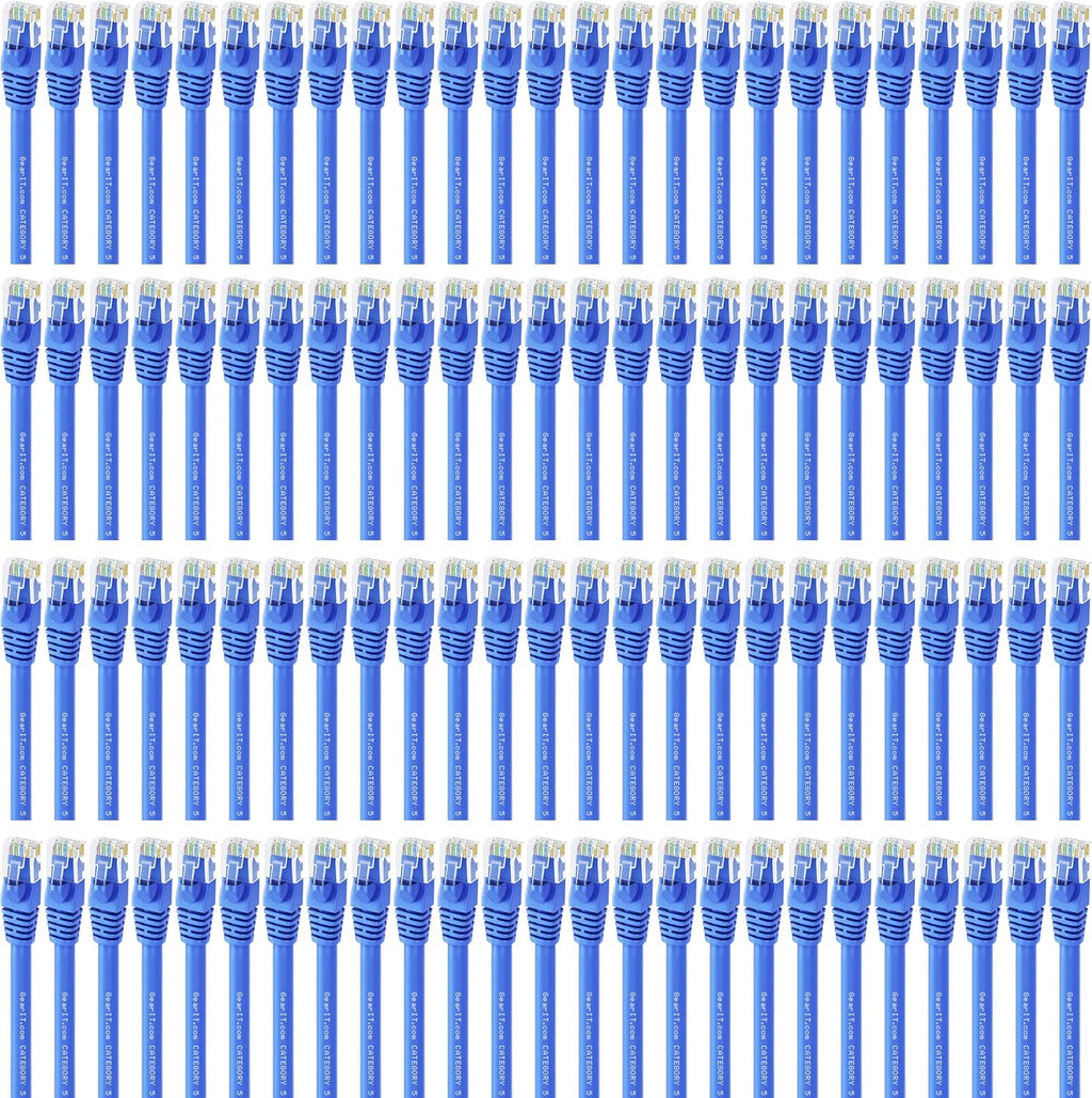 100-Pack Blue Cat5e Ethernet Patch Cable 3 Feet B472