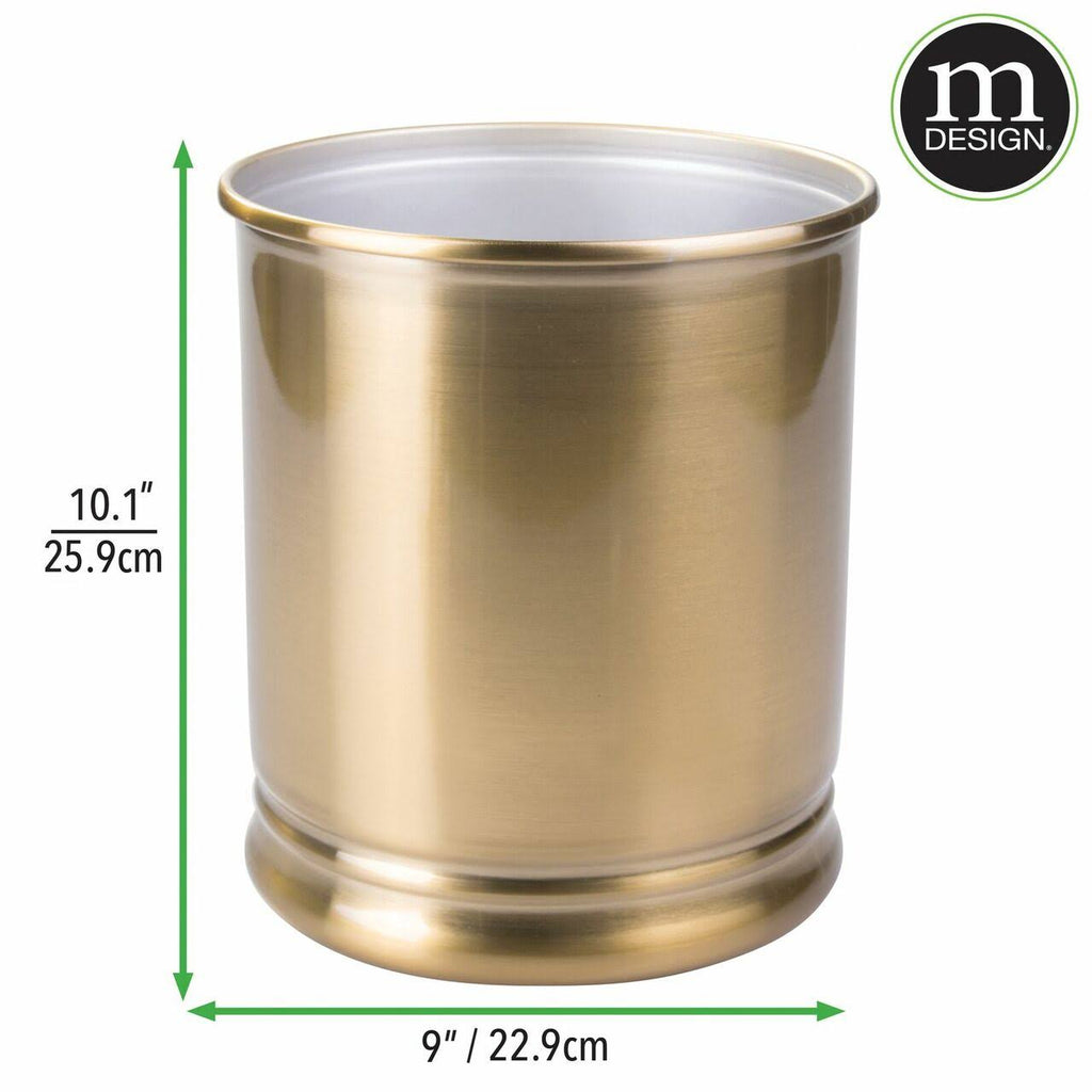 Soft Brass Metal Round Trash Can 2 Pack T95973