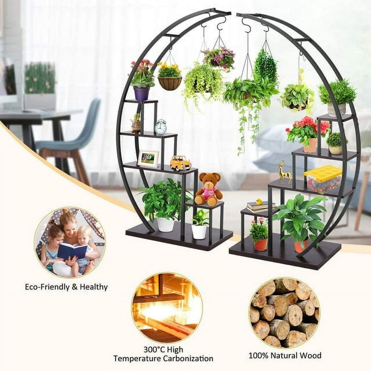 5 Tier Black Metal Plant Stand 2Pcs B141106