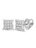 14kt White Gold Diamond Kite Cluster Earrings E35916