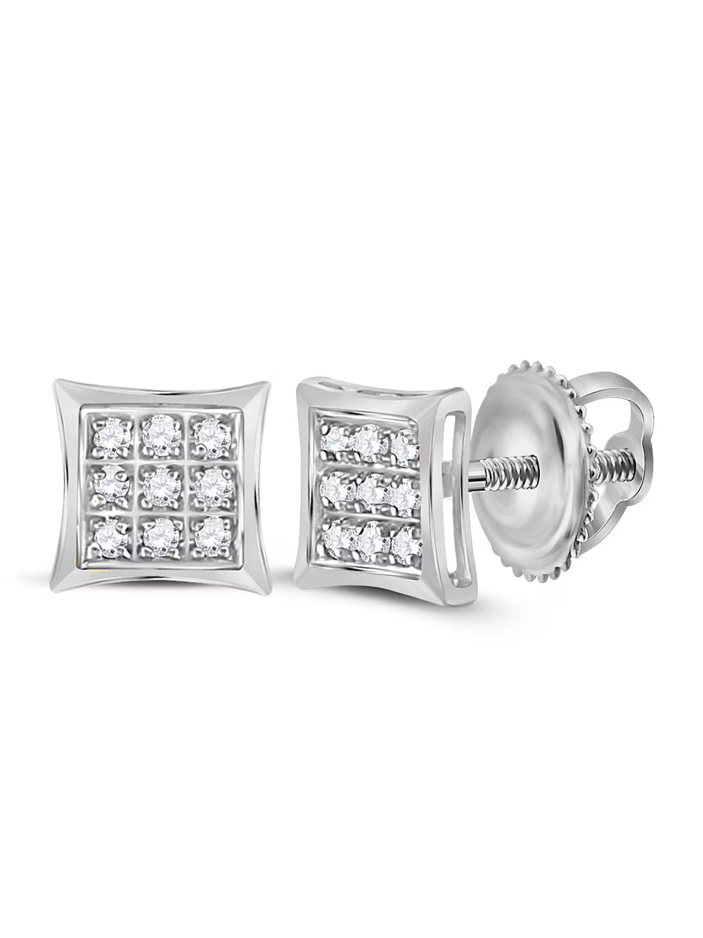 14kt White Gold Diamond Kite Cluster Earrings E35916