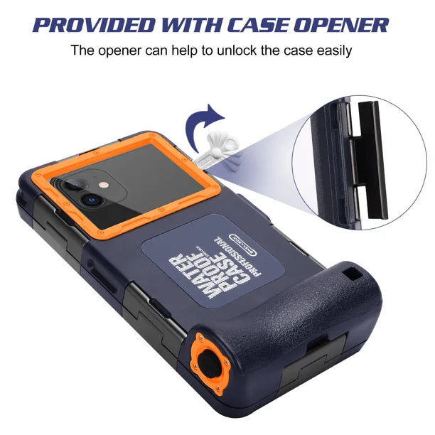 Waterproof Protective Case for Phones Up to 6.9 Inch with Lanyard O95391