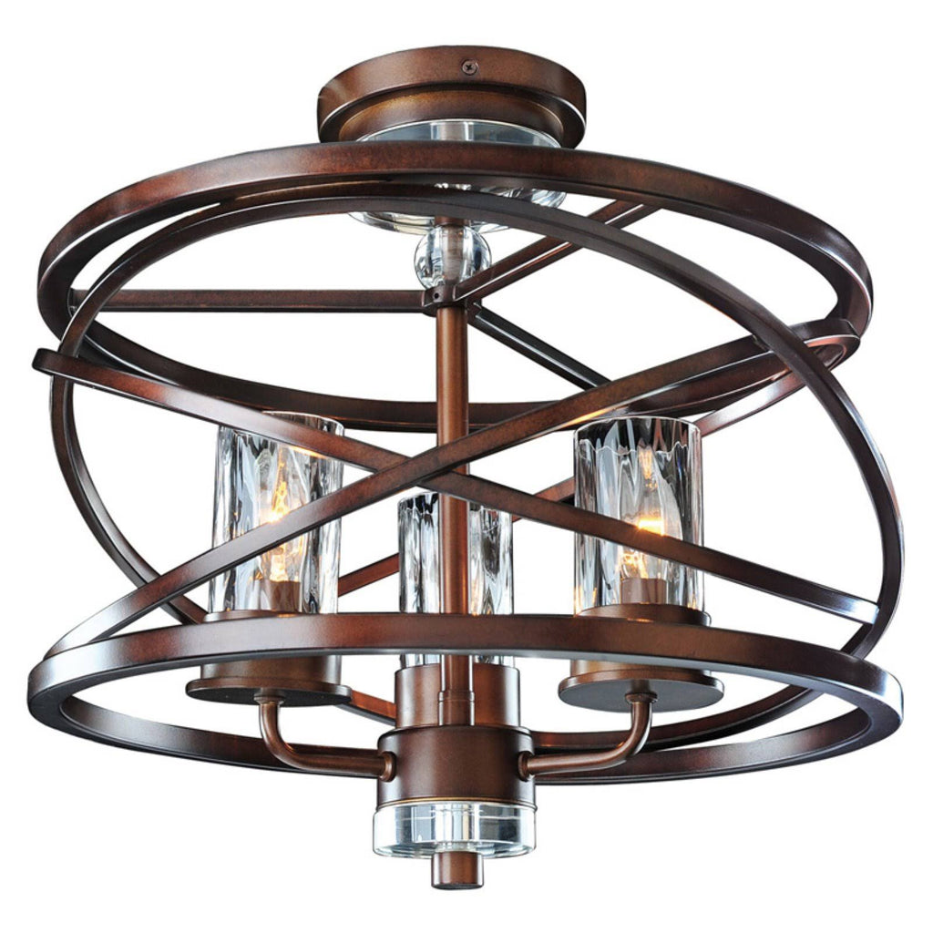 Bronze 3 Light Semi Flush Mount O95361