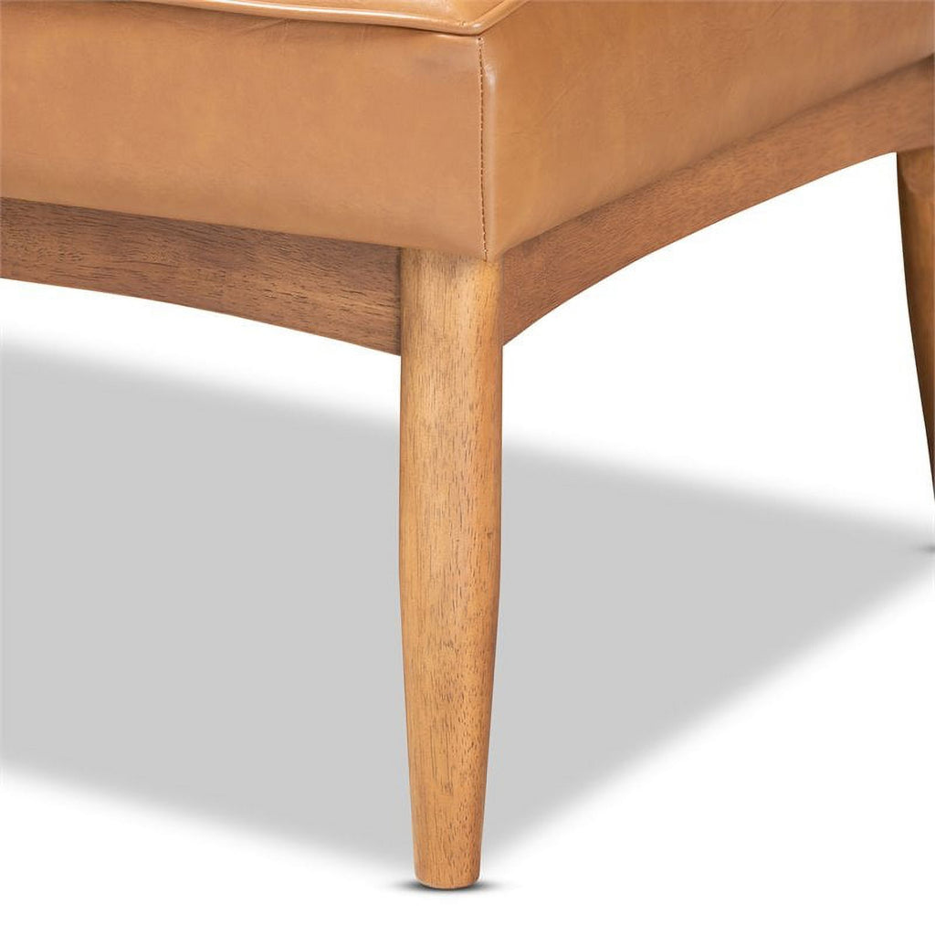 Tan and Walnut Brown Finished Wood 2-Piece Dining Set K108