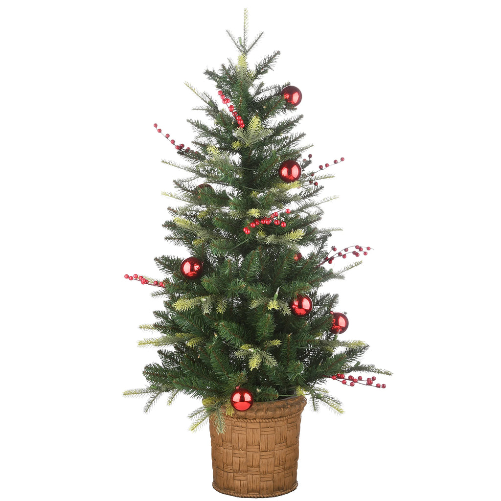 Pre-Lit Artificial Christmas Entrance Tree with Warm White LED Lights, 4 ft Z294157