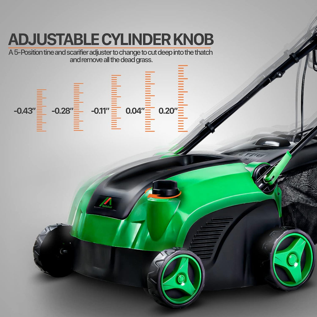 2 in 1 Corded Electric Walk Behind Scarifier Lawn Dethatcher with Collection Bag Q869