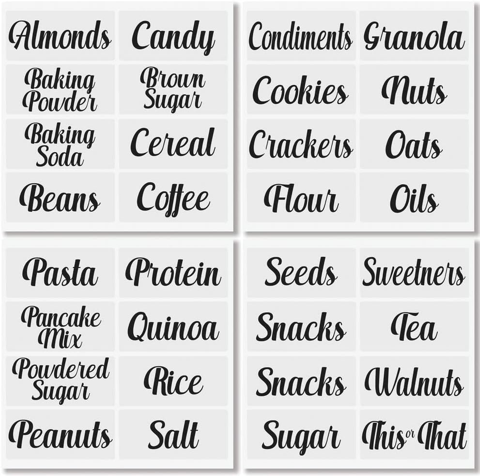 Deep Plastic Kitchen Storage Organizer Container Bin with 32 Pantry Identification Labels & Handles, 12 Long, Set of 2 Bins, Clear U650