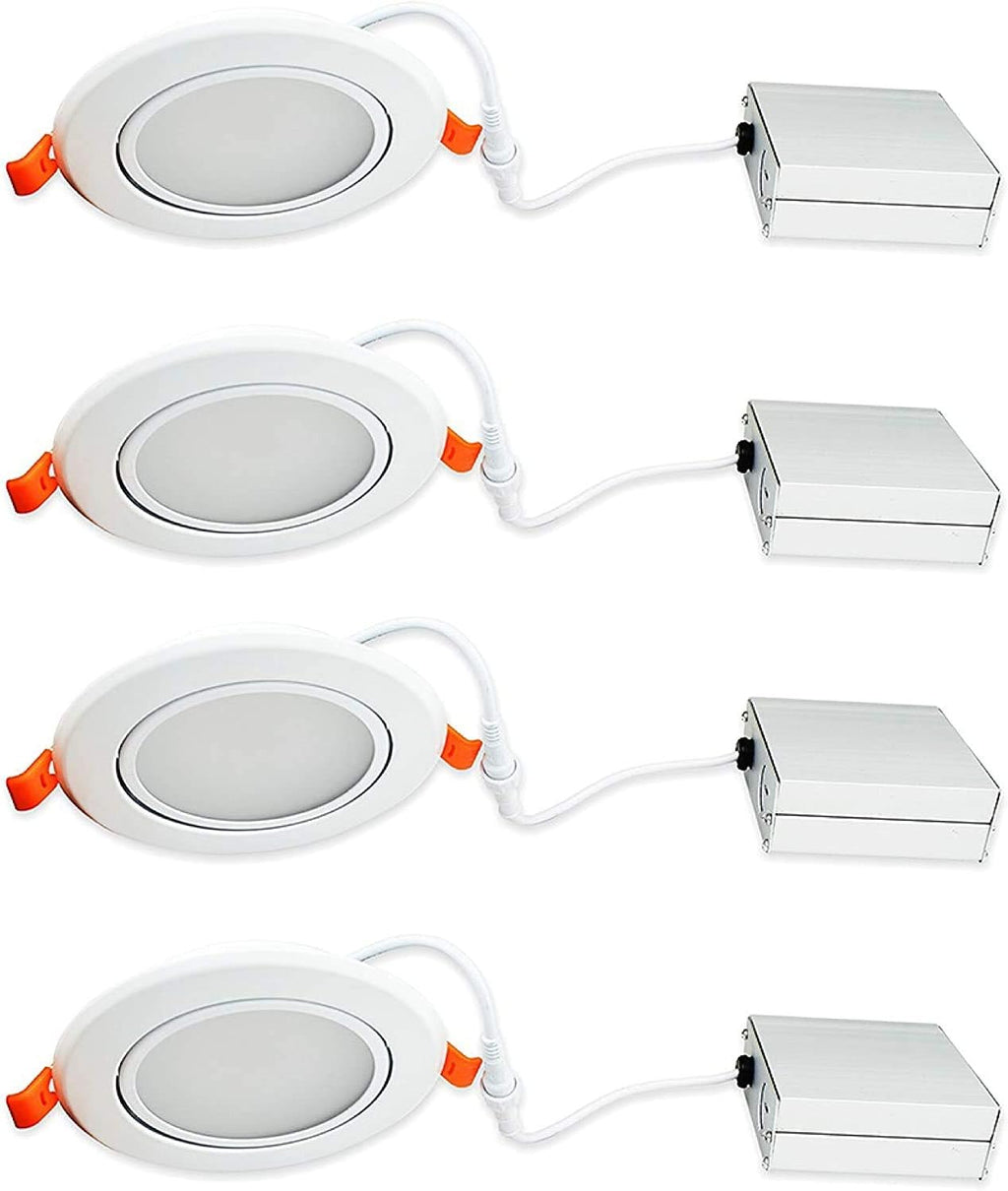 Black Trim 12W Ultra-Thin Recessed Gimbal Downlight (4 Pack) Dimmable D588
