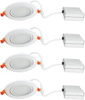 Black Trim 12W Ultra-Thin Recessed Gimbal Downlight (4 Pack) Dimmable D588