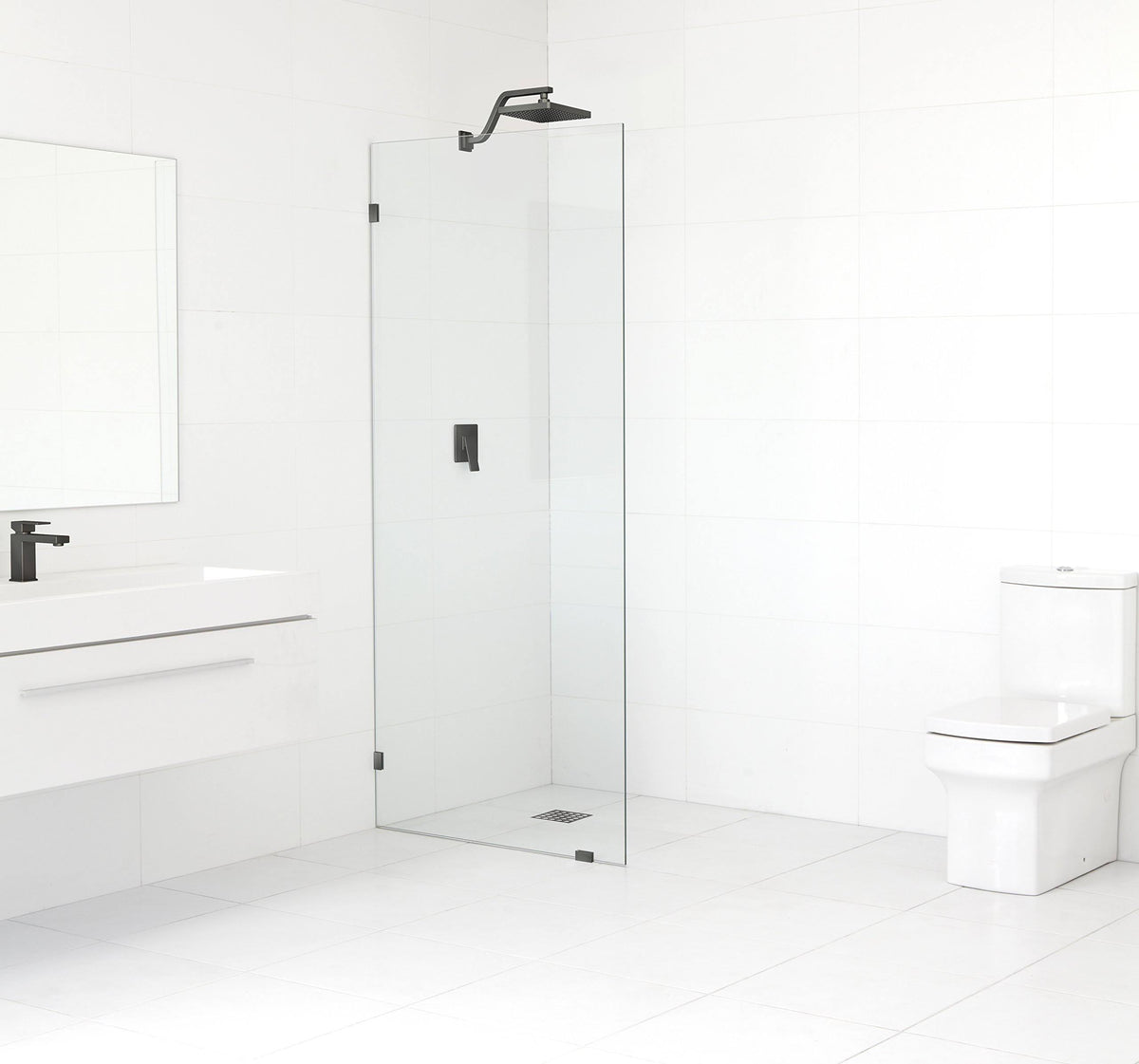 Frameless Shower Door Single Fixed Panel Oil Rubbed Bronze T352